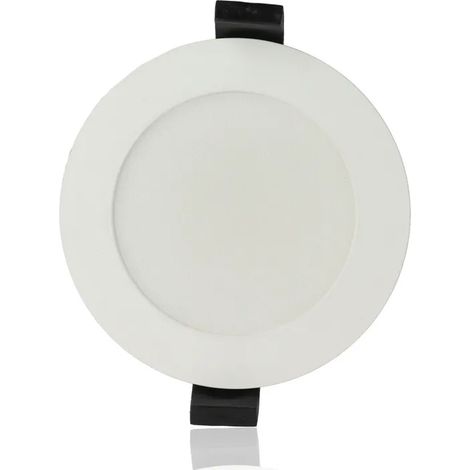 Faretto LED rotondo da incasso diam.96mm, 7W, 220Vac, con regolazione temperatura luce (Calda - Naturale - Fredda) - Dimmerabile - Bianco + cover acciaio spazzolato (1/4)