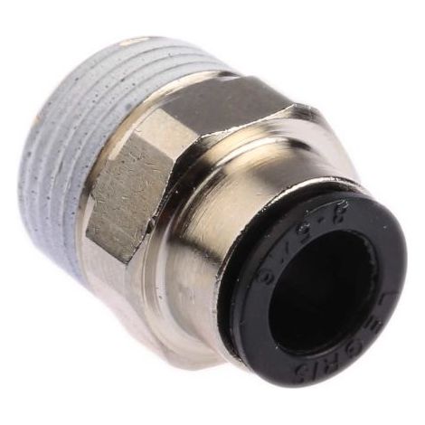 Adaptateur droit fileté Legris LF3000 vers Enfichable, 8 mm R 3/8 Mâle ( Prix pour Paquet de 5 )