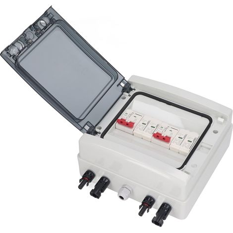 PV-Leistungsschalter DC 500V 32A IP65 Trennschalter 2 Eingänge 2 Ausgänge mit Schutzgehäuse (1/5)