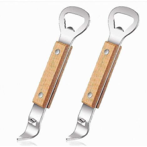 Classic Stainless Steel Bottle Opener for Beer, Can Opener for Refrigerator, Camping and Travel (4 Pieces)