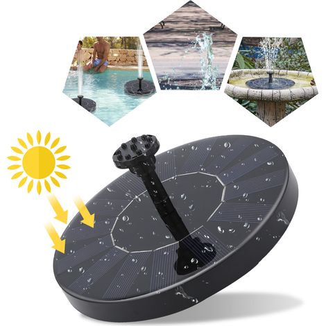 SWANEW Pompa per fontana ad energia solare Pompa per fontana per laghetto Pompa solare 190L/h 7V 1.5W (1/5)