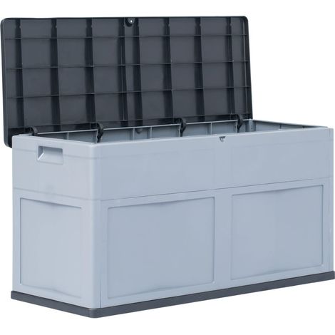 Coffre de jardin Gris Plastique Solide 116 X 46 X 60 cm 320 l de volume. Rangement facile et discret (1/5)