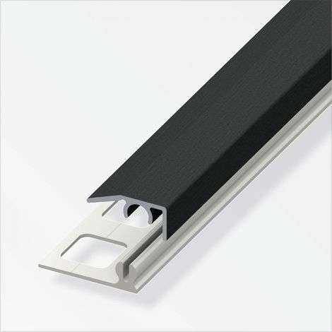 alfer Abschluss-Profil 1 m, 19.5 x 7 mm Alu eloxiert gebürstet schwarz Profil
