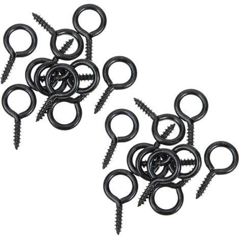 30 crochets à œillet - noir - pour serviettes - à visser (1/5)
