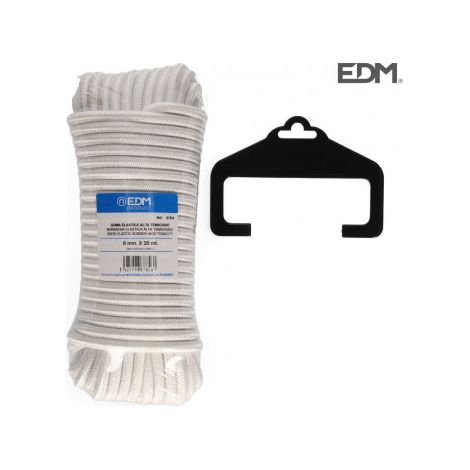 élastique Caoutchouc Blanc 8mm Haute Tenacité, 20m, 8mm - Edm