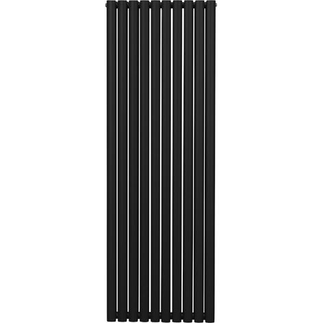 Radiador De Columna Ovalada 1800mm x 600mm Vertical  Negro   Acero  Montado en pared  Kit de fijación y soportes  + Cepillo de limpieza GRATIS  Calefacción estufa calefactor (1/5)