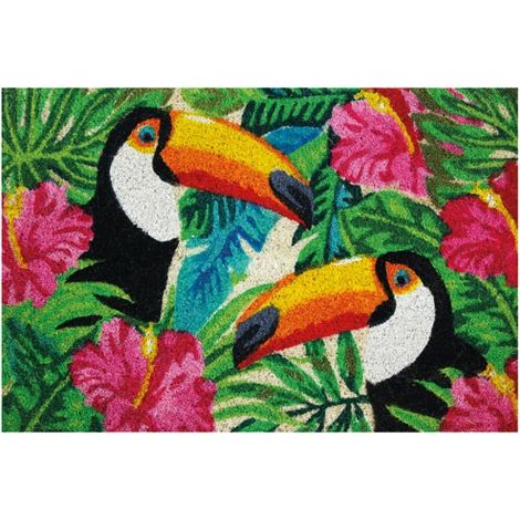 Tappeto Coco Bianco Toucans / PVC 40x60 cm - Idmat