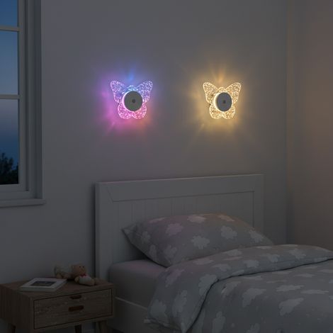 1pc Papillon applique petite lampe de nuit Human induction sans câblage magnétique base dimmable spéciale - réglage tricolore (1/4)