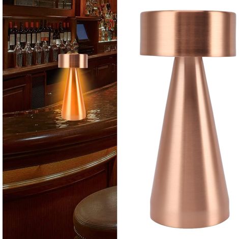 Tragbare LED-Schreibtischlampe mit Touchsensor, einstellbarer Helligkeit und 3 Farbtemperaturen, wiederaufladbar, ideal für Kinder, Kinderzimmer, als Nachtlicht oder Nachttischlampe, Roségold (1/5)