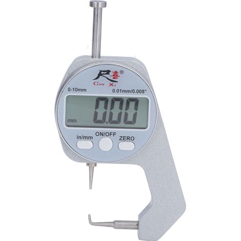 Jauge d'épaisseur, plage de mesure 0 à 10 mm, écran LCD, affichage numérique, embout incurvé, mini-jauge d'épaisseur (1/5)