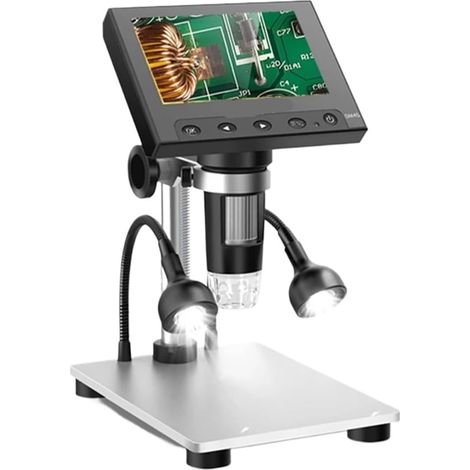 Microscope numérique DM4S avec écran LCD de 4,3 Pouces, caméra vidéo LED 1000X 1080P, for électronique, soudage, réparation de téléphones et pièces de Monnaie (1/5)