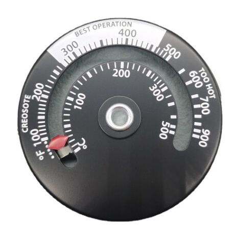 Magnetisches Thermometer für Holzöfen, Kaminventilatoren, Thermometer mit Sonde, hochempfindliches Grillthermometer, schwarz (1/5)