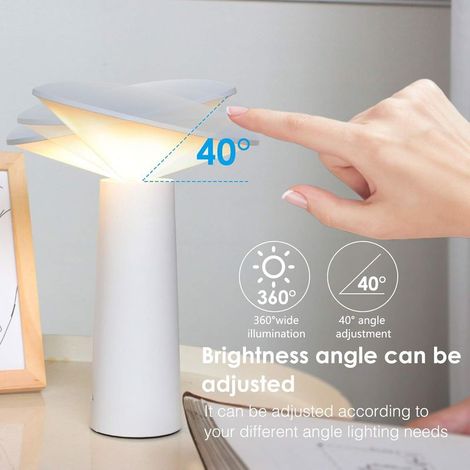 Lampe de table,lampe de chevet LED,lampe de bureau à intensité variable avec 3 couleurs et commande tactile,lampes de table rotatives pour lampe de bureau USB Lampe de lecture créative moderne pour en (1/4)