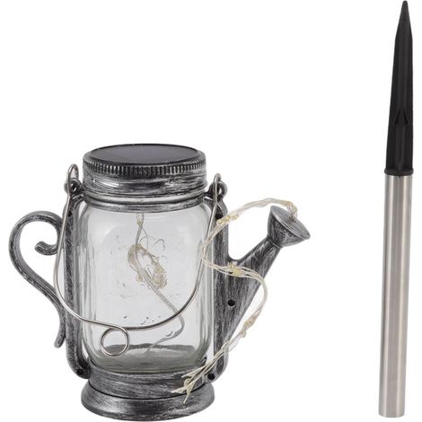 Lanterne solaire d'extérieur à détection automatique, étanche, en verre ABS, lumière chaude, type bocal Mason, pour jardins et terrasses.-AquaForge