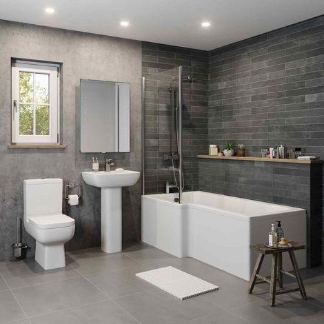 Amelie L Bathroom Suite with Left Hand Bath (1/5)