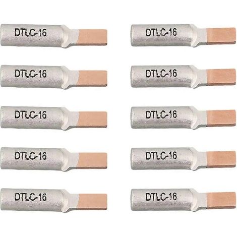 Packung mit 10 DTLC-16 Bimetall-Kabelschuhen für elektrische Kabel, Kupfer- und Aluminium-Leistungsschalterklemmen, für Stromzähler (1/5)