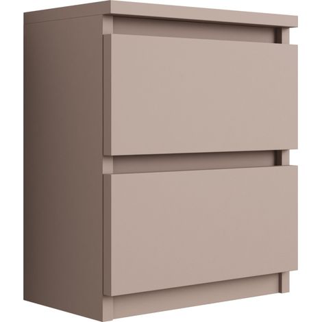 Comodino da appoggio con due cassetti – 45 × 36 × 36 cm – colore: Marrone Caramello (1/5)