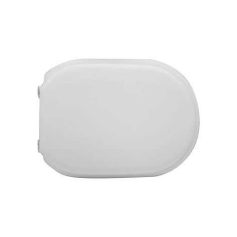 Abattant WC pour vase Hidra Pegaso 45-50 x 36 cm Abattant WC blanc avec charnie'res a' expansion re'glables et sie'ge en fonte de bois