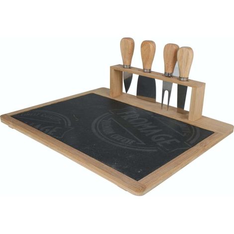 Kinvara Bandeja para quesos ZARI natural y negro 34 cm
