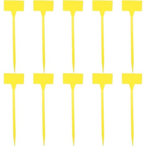 Etichette per piante da giardino – 10 etichette gialle, 30 cm, riutilizzabili e facili da inserire (1/4)