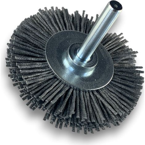 Brosse circulaire sur tige Ø 60 mm 1/2/3 rangs NYLON abrasif grain 120 - Quantité x 1 - Ø 60 mm - 1 rang - Grain 120 (1/5)