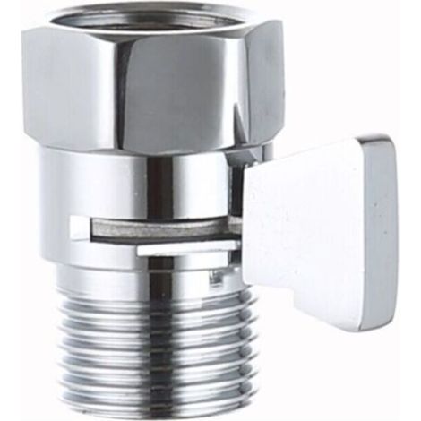 Vanne d'arrêt 1/2, Valve de Pommeau de Douche, Vanne d'arrêt de Pommeau de Douche, avec Interrupteur de Réglage à 90°, convient aux Bras de Douche, Robinets d'arrêt de Douche à Main (1/4)