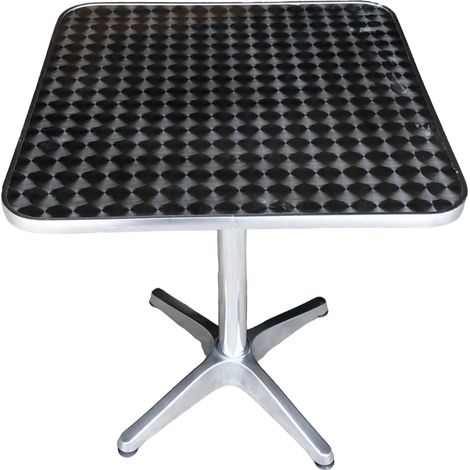 Tavolo quadrato a colonna in alluminio waterproof 60x60xH70 cm per bar e ristoranti