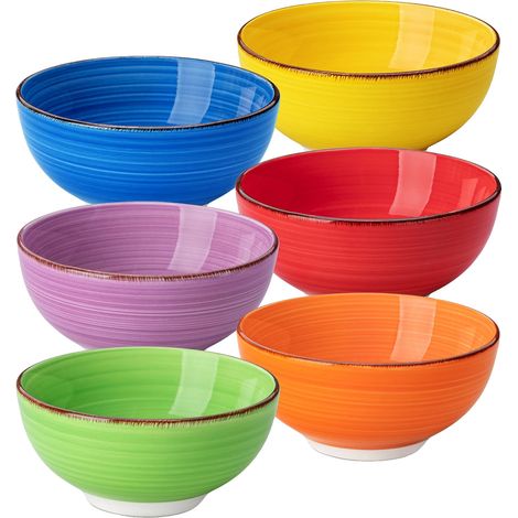 Set di ciotole vintage dipinte a mano, capienza elevata, colori assortiti, 380 ml (1/2)