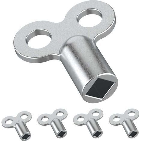 Jeu de 5 Clés de Purge pour radiateurs - Clés de Purge résistants en Aluminium - Clés de Purge pour radiateurs pour de Nombreux radiateurs - Clé de Purge maniable pour chauffages (1/4)