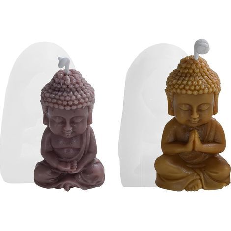 Set mit 2 Silikon-Kerzenformen – Buddhismus – Buddha-Statue – Silikon-Kerzenform – Kerzenform zur Kerzenherstellung (1/5)