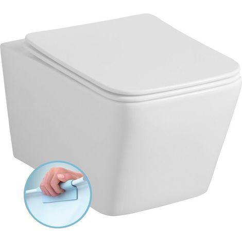 WC suspendu PORTO, sans rebord, 36x52cm, blanc