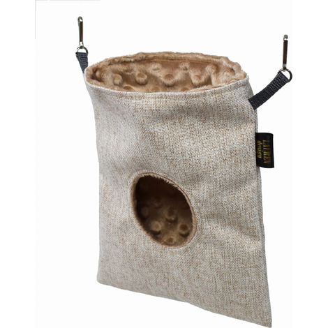 Mangiatoia per roditori, beige naturale + minky marrone (1/5)