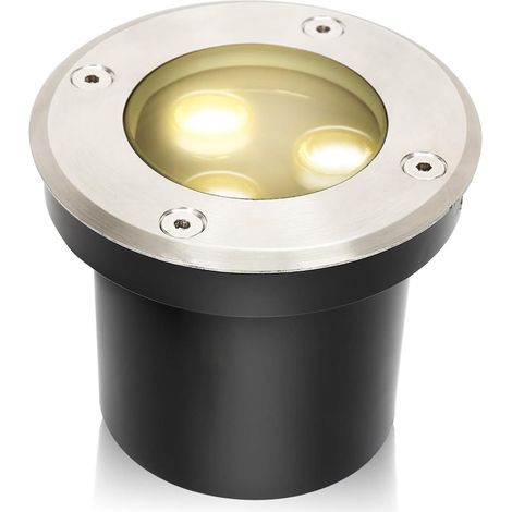 Spots à encastrer au sol à LED, spots au sol ronds, passables, étanches IP67, lumière au sol blanc chaud pour l'éclairage du jardin et l'éclairage des allées (1/5)