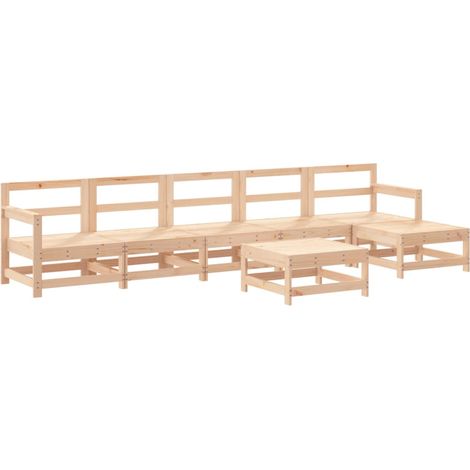 Maison Exclusive - Salon de jardin 7 pcs Bois de pin massif (1/5)