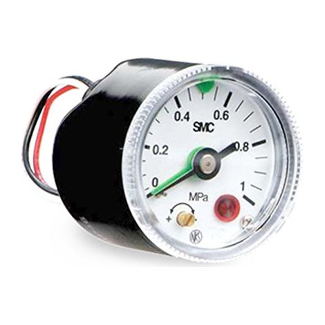 Manomètre SMC, 0MPa à 1MPa, raccord R 1/8, Ø cadran 42.5mm ( Prix pour 1 )