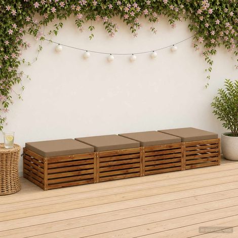 vidaXL 4-Piece Seat Cushions SOEST 4 pcs 100% Polyester Taupe (1/5)