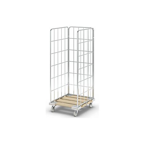 Contenedor rodante con tablero rodante de madera  por 3 lados 