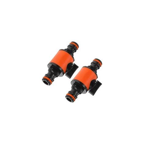 2 Pièces Deux Voies Mamelon Valve Raccords d'air Robinet Tuyau Robinet Outil Connecteur De Tuyau D'Irrigation avec Vanne Vannes D'Arrêt Tuyau Couplage (1/5)