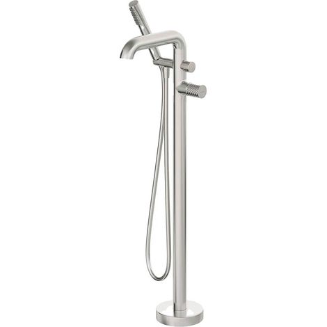Mitigeur de baignoire Deante Silia Hexa en acier brossé