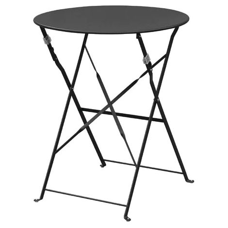 Table ronde de jardin pliable en métal gris anthracite - 60x60x71cm (1/5)