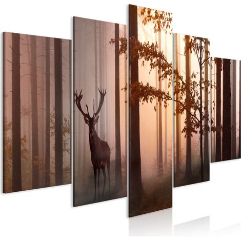 Tableau Imprimé 5 Panneaux "Morning Wide Brown" 50 x 100 cm (1/2)