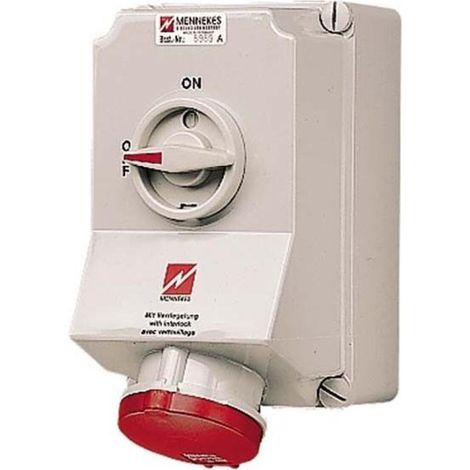 Mennekes Wanddose DUO 63A,5p,6h,400V,IP44 5959A