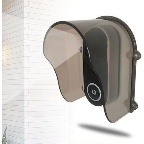 Outdoor doorbell cover with keypad and fingerprint lock, rain and sun protection, made of weather-resistant PC plastic, brown (1/5)