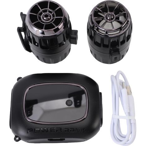 Portable Neck and Waist Fan with Dual Turbine, 10000 mAh Power Bank, Silent and Rechargeable (1/5)