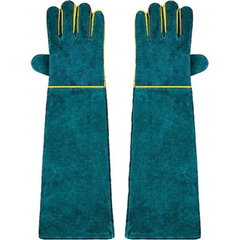 Anti-Morsure Gants de Manutention pour Animal, Sécurité Cuir Gants de Travail pour Le Bain, Le Toilettage, la Manipulation Chien, Chat, Oiseau, Serpent, Lézard, Reptile - Gants de Protection (1/5)