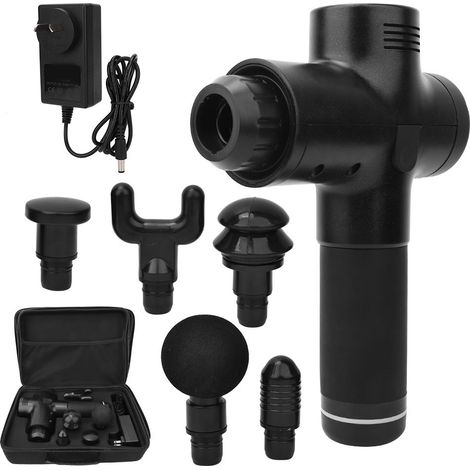 Masseur à percussion silencieux, appareil de massage vibrant pour fascia, relaxation musculaire 100-240V noir, écran LCD (1/5)