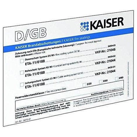 Panel de marcado kaiser Accesorio universal 10x14 cm plástico