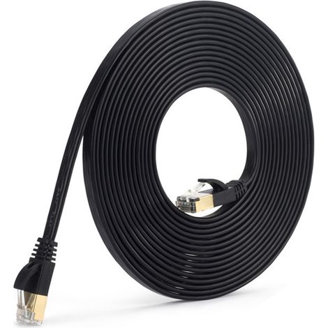 20 m schwarzes, geschirmtes Cat6-Ethernet-Kabel für den Außenbereich - 20 m schwarzes, geschirmtes Cat6-Ethernet-Kabel für den Außenbereich (1/5)