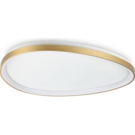 Plafoniera Contemporanea Gemini Metallo Ottone Led Integrato 42W 3000K Ip20