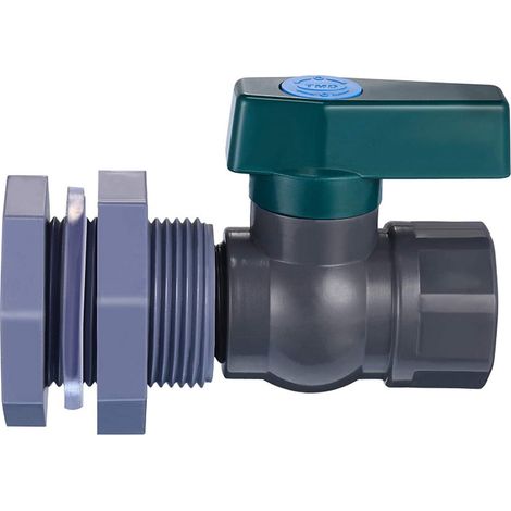 Robinetterie Pour Barril À Eau - Robinet À Tige En PVC 3/4 Pouces Avec Raccord À Bride Pour Barrils De Pluie, Cuves, Aquariums, Piscines - 1 Pièce (1/5)